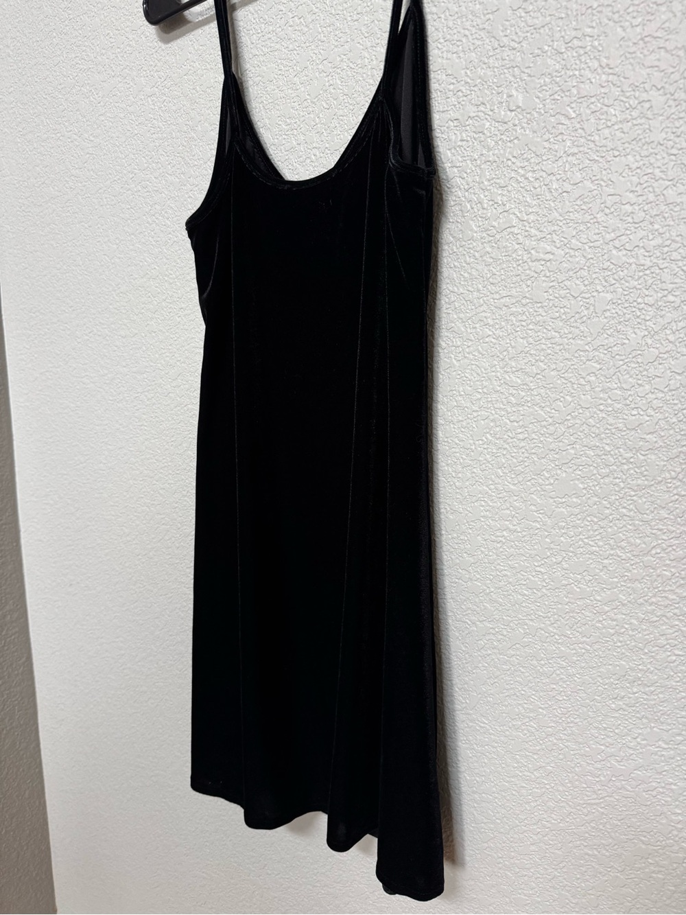 Vintage Y2K Brandy Melville Black Crushed Velvet Mini Slip Dress Women’s S/M - Picture 6 of 6